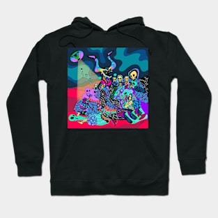 the horns and the witches ecopop in the goya artsy wallpaper Hoodie